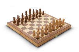 Faltbares Schach-Set aus Holz